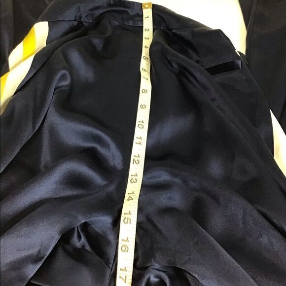 ALEXIS Blue Nicoli Wide Leg Silk Puddle Hem Trouser Pants New Size Large - Picture 11 of 13